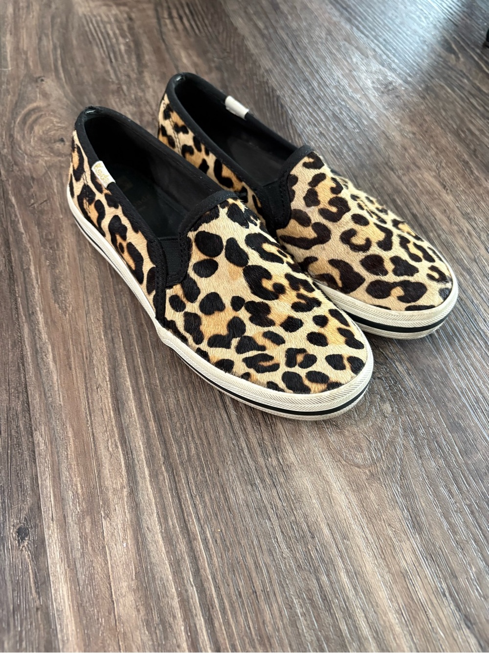 Keds /Kate Spade Women's Leopard Print Slip-On Sneakers - Black & Tan